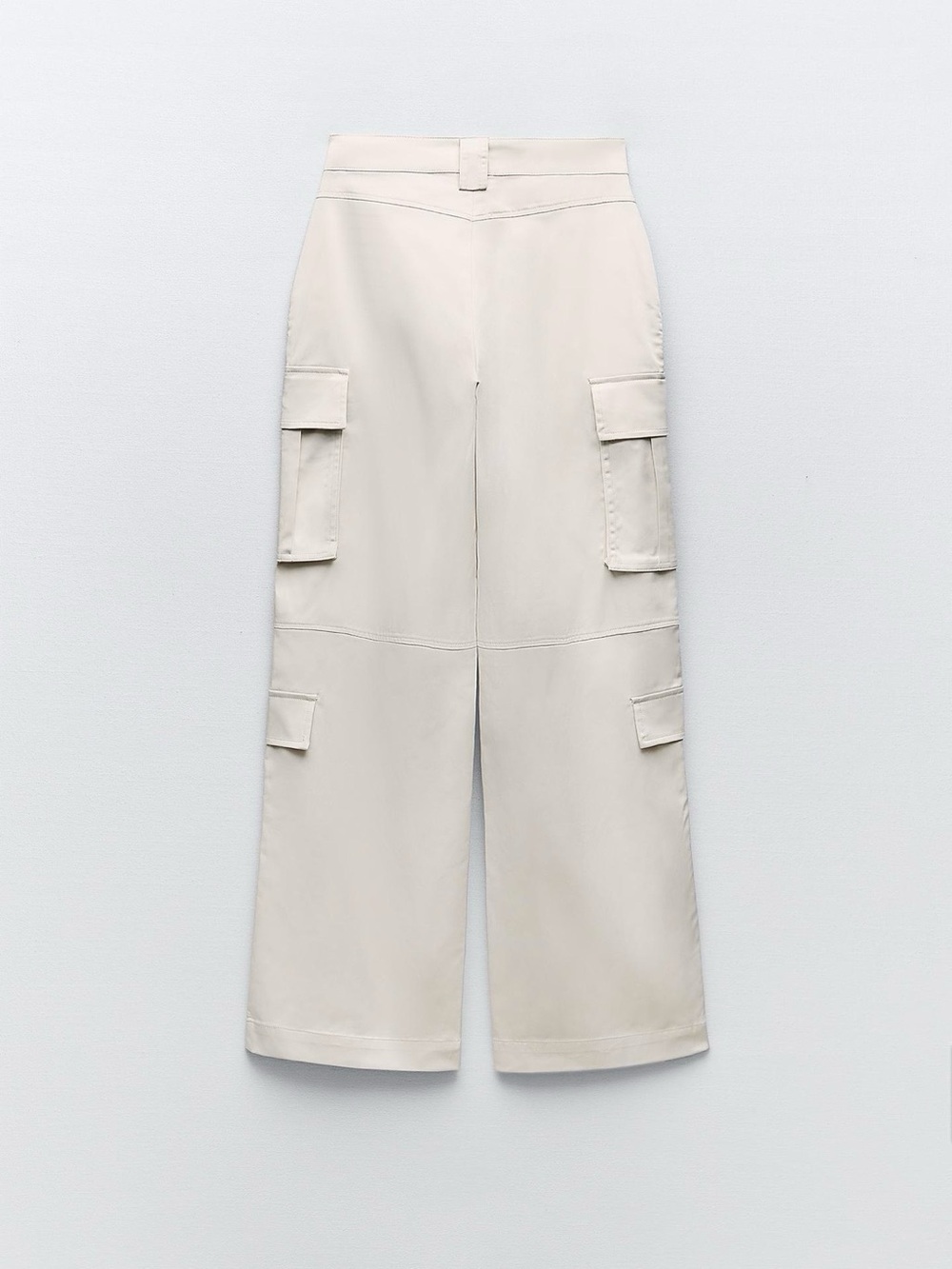 Zara Cream Wide-Leg Cargo Trousers